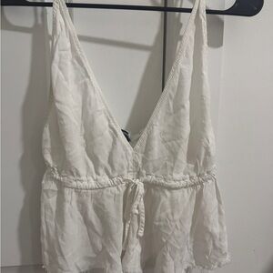 Brandy Melville Cream Frayed Edge Top